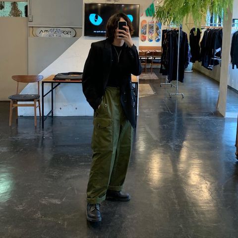 sulvam 2020AW Gabardine double jacket"BLK" style.2020.7.12.