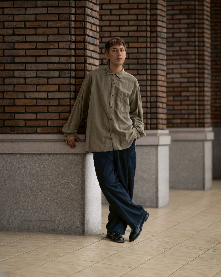 A.PRESSE Vintage Cotton Moleskin Shirt (KHAKI)6月20日(土)新作発売！