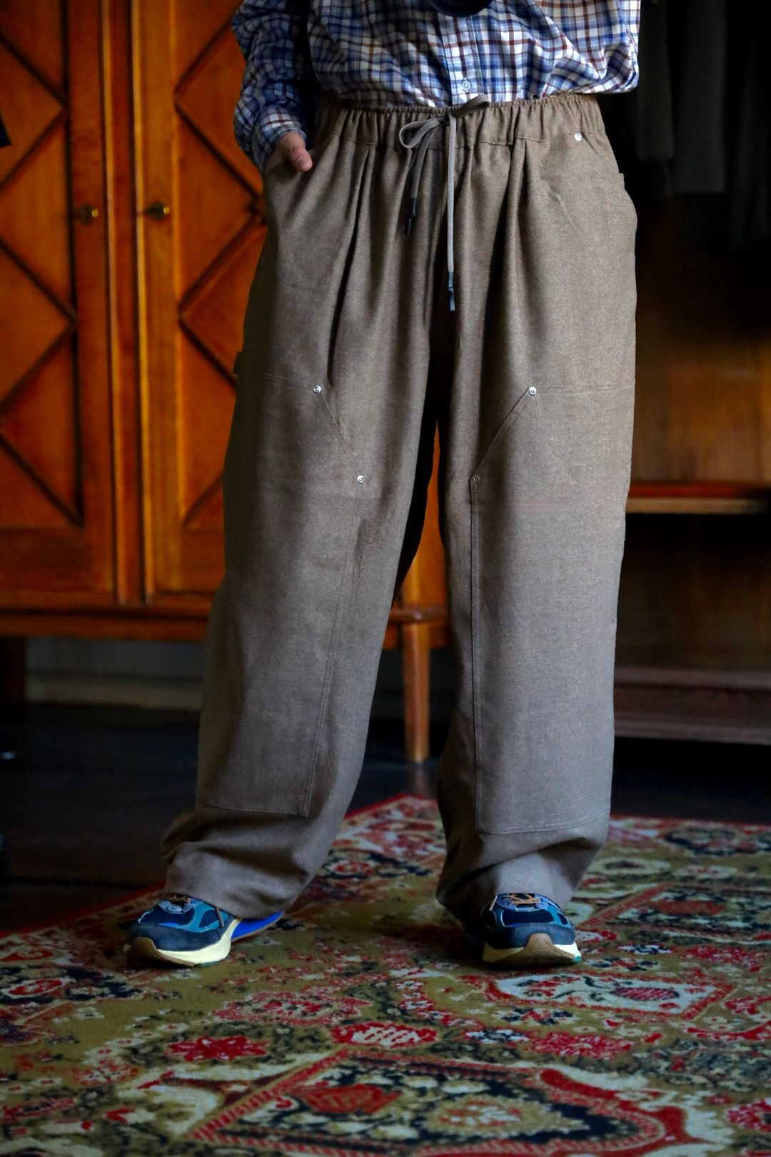 S.F.C 25FW エスエフシー CASHMERE WOOL DOUBLE KNEE PANTS(SFCFW25P08)Beige M