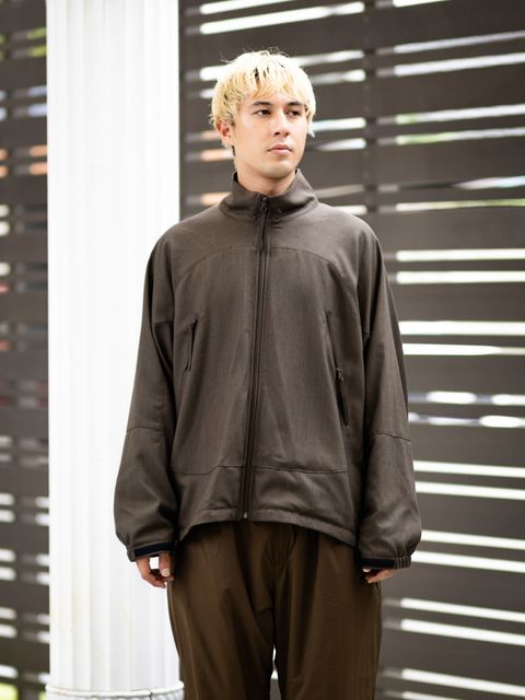 グラフペーパー Melange Pique Zip-up Stand Collar Jacket(GM263-30441)BROWN☆9月26日(土)発売！