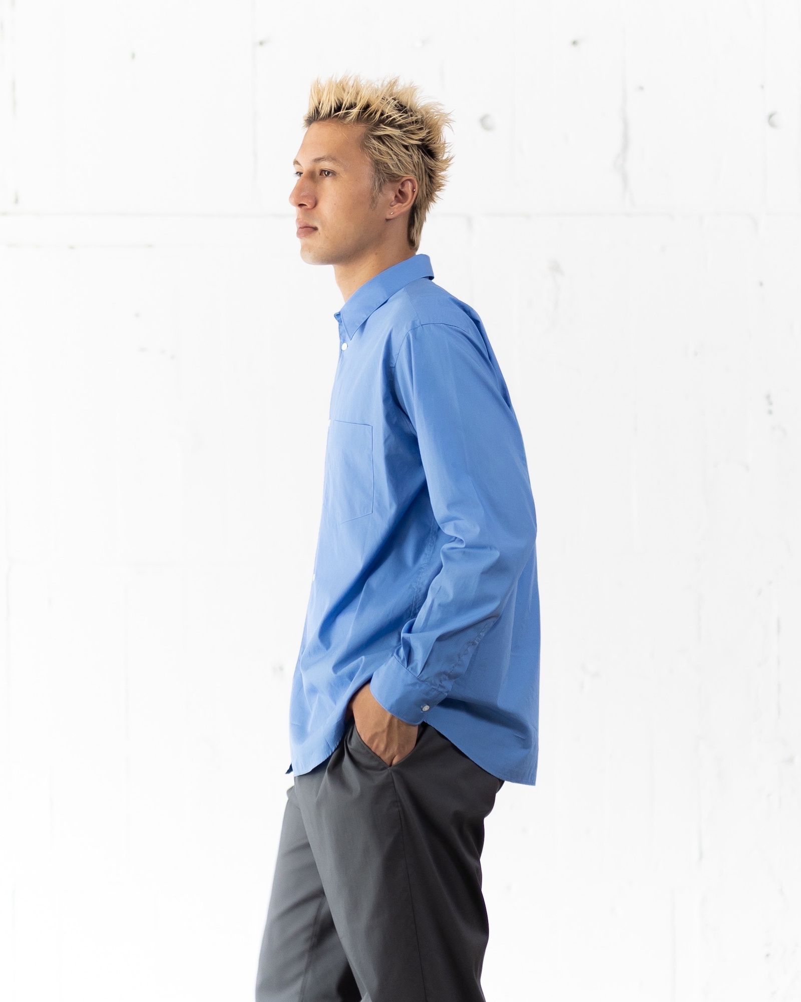 グラフペーパーシャツ Broad Regular Collar Shirt (GM251-50005B)BLUE☆7月19日(土)発売！