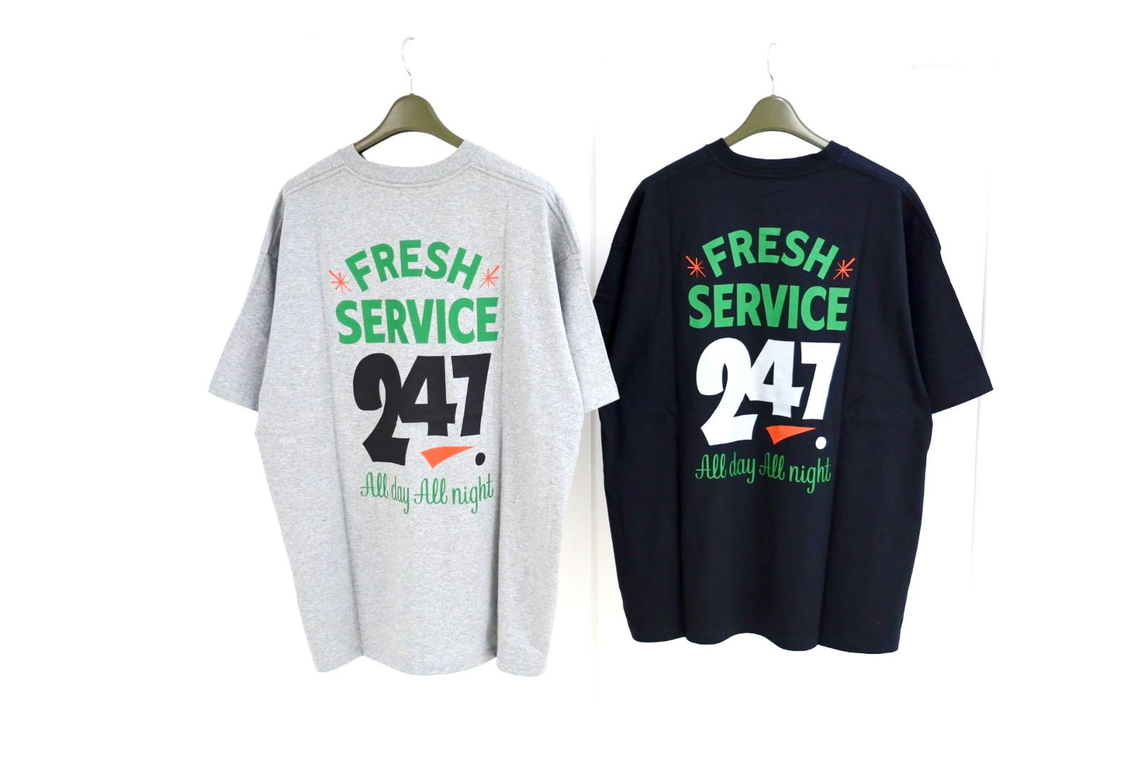 フレッシュサービス CORPORATE PRINTED S/S TEE "ALL DAY ALL NIGHT"(FSC261-70152)H.GRAY☆4月18日(土)新作発売！