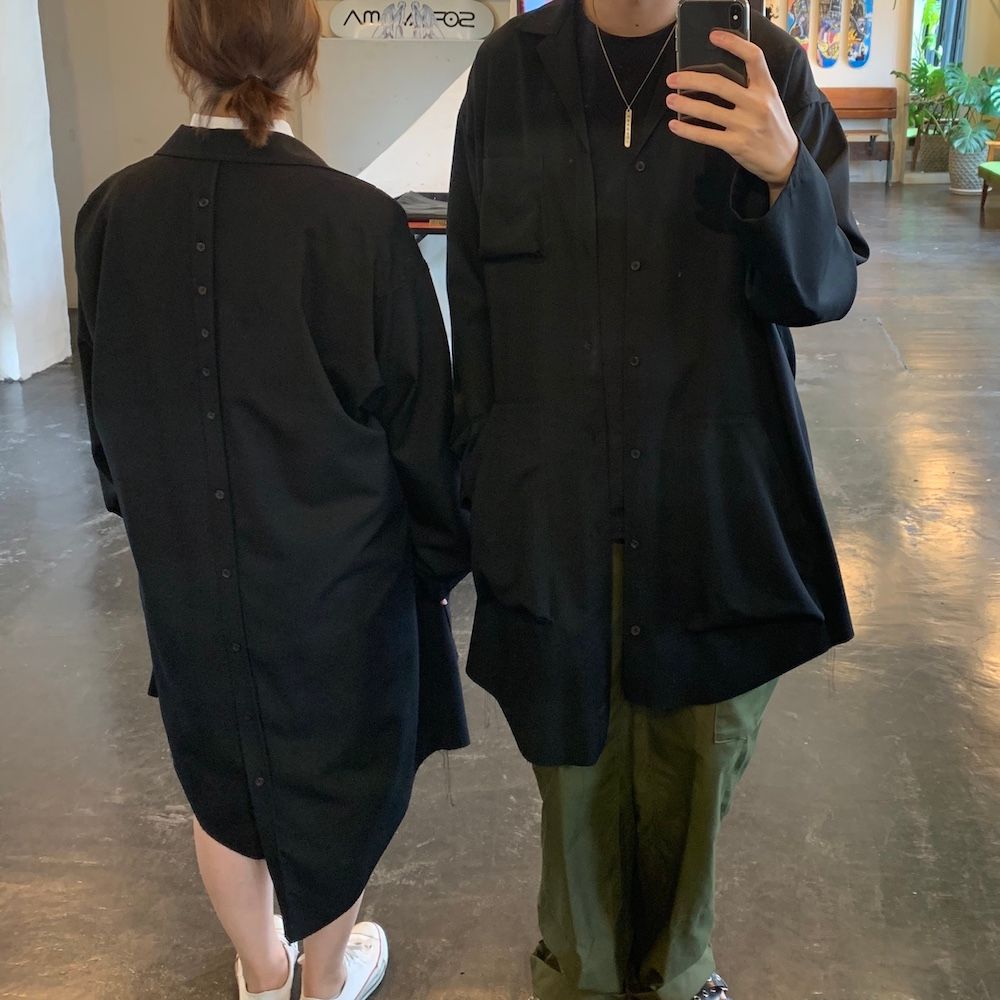 sulvam2020AW 新作Gabardine classic shirt"BLK" style.2020.7.3.