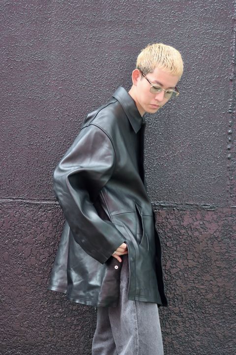 YOKE ヨーク 23AW CUT-OFF LEATHER CAR COATスタイル