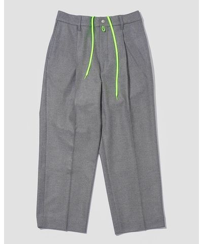 美品 Tech Flannel Wide Slacks/グレー 23AW - メルカリ