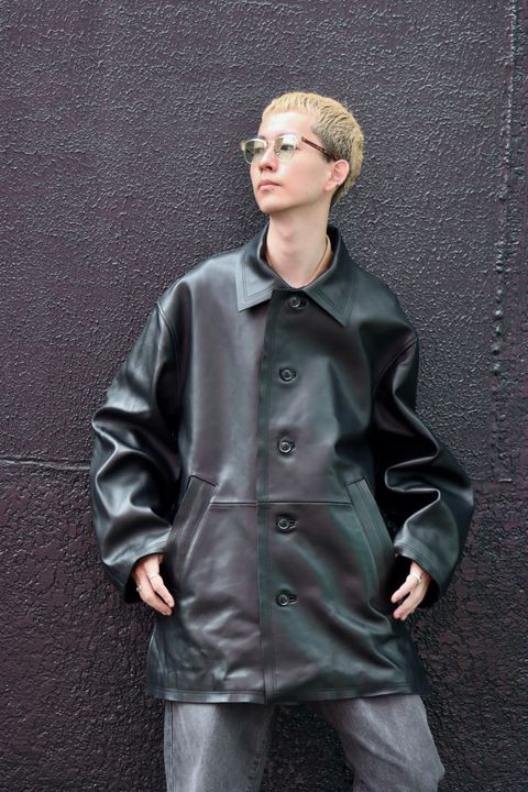 YOKE ヨーク 23AW CUT-OFF LEATHER CAR COATスタイル