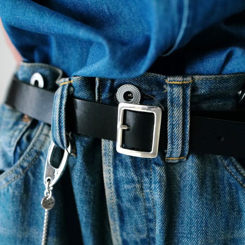 ショロジュエリーベルト Square Narrow Buckle Belt (XOBL003M/L)Black☆7月17日(木)発売！