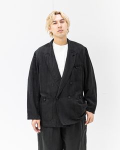 YOKE 26SS Linen Silk Kersey Double Breasted Blezer(YK26SS01207J)BLACK☆3月20日(金)発売！