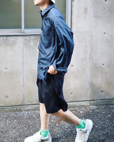 Graphpaper グラフペーパー Broad L/S Oversized Regular Collar Shirtスタイル