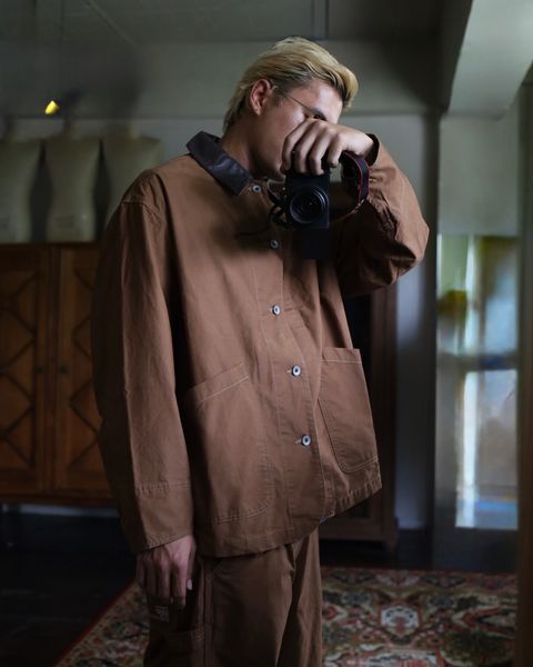 フレッシュサービス COTTON CANVAS LEATHER COLLAR WORK JACKET  MARKスタイル