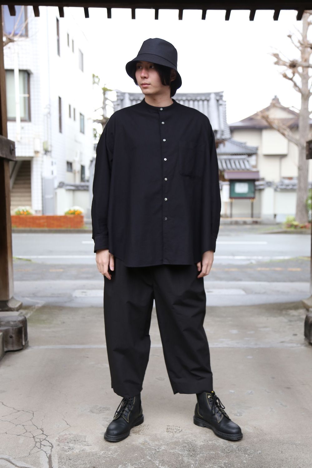 Graphpaper Oxford Oversized Band Collar Shirt style.2021.3.20