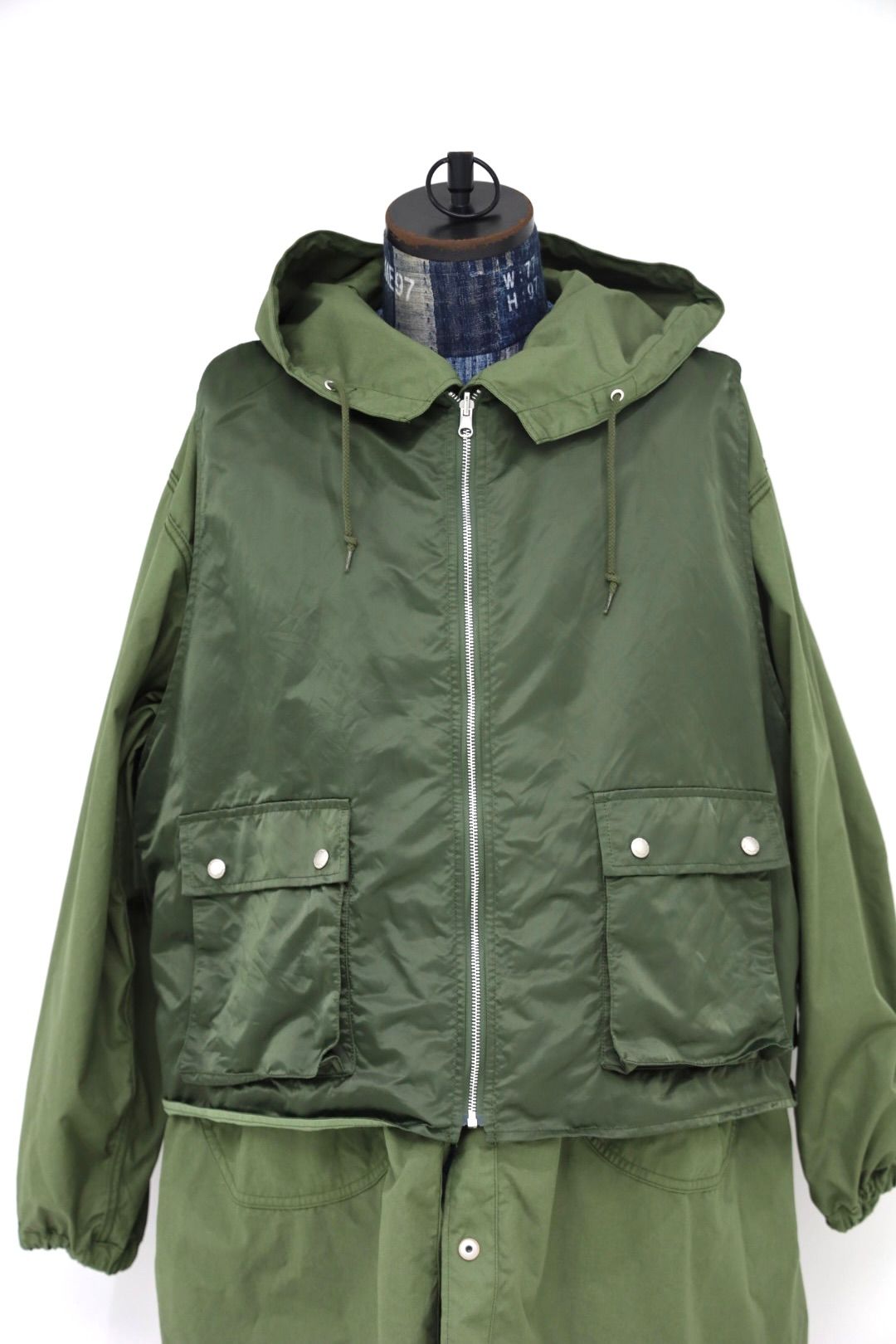コムデギャルソンオム26FW 綿ナイロンウェザー×ナイロンツイル 製品洗コート(HR-C002-051)KHAKI☆8月7日(金)発売！