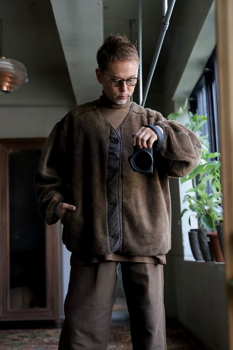 Graphpaper Wool Boa Liner Blouson"BROWN"スタイル