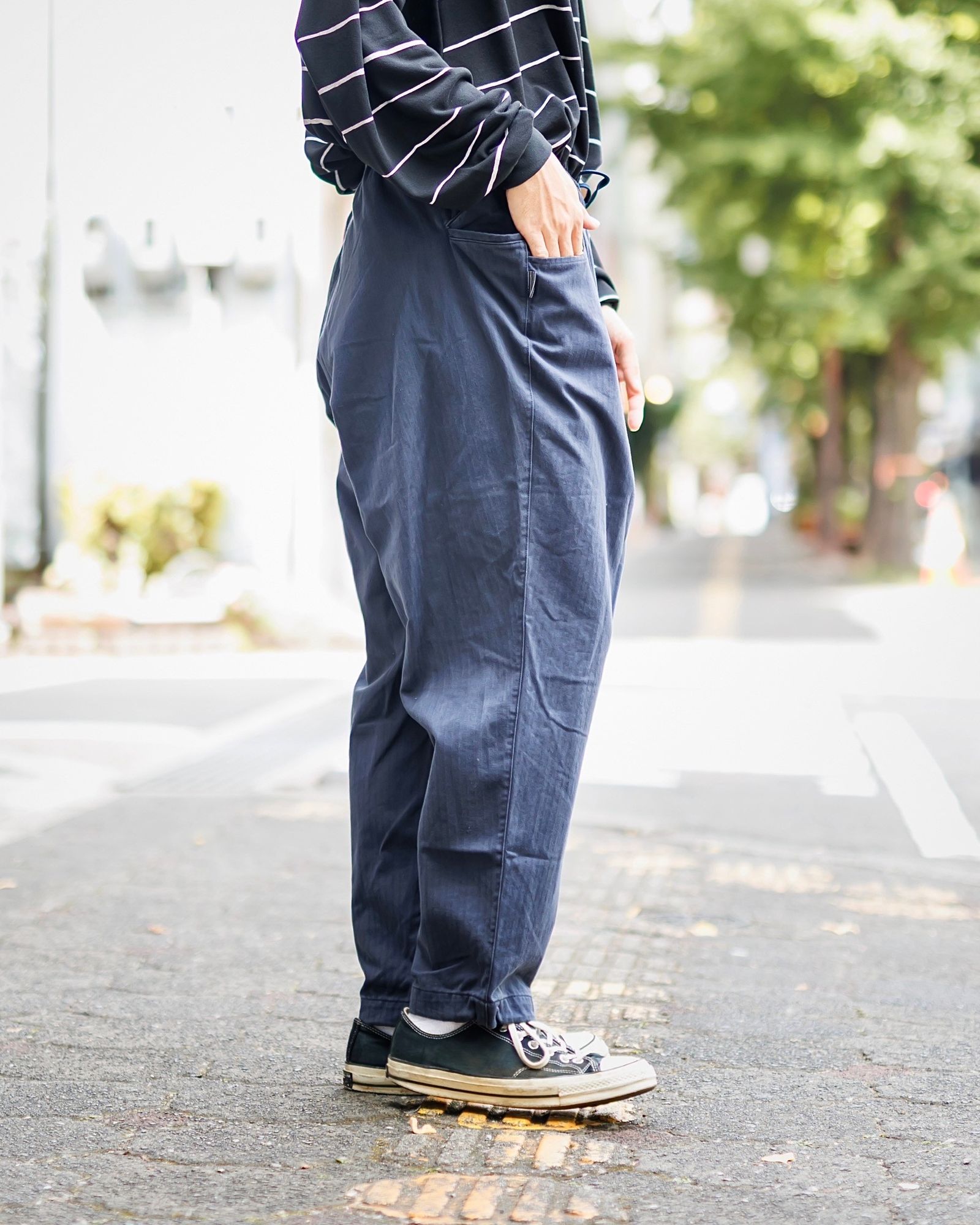 Stripes For Creative - S.F.C 24FW エスエフシー WIDE TAPERED EASY PANTS(SFCFW24P03)Navy  | mark