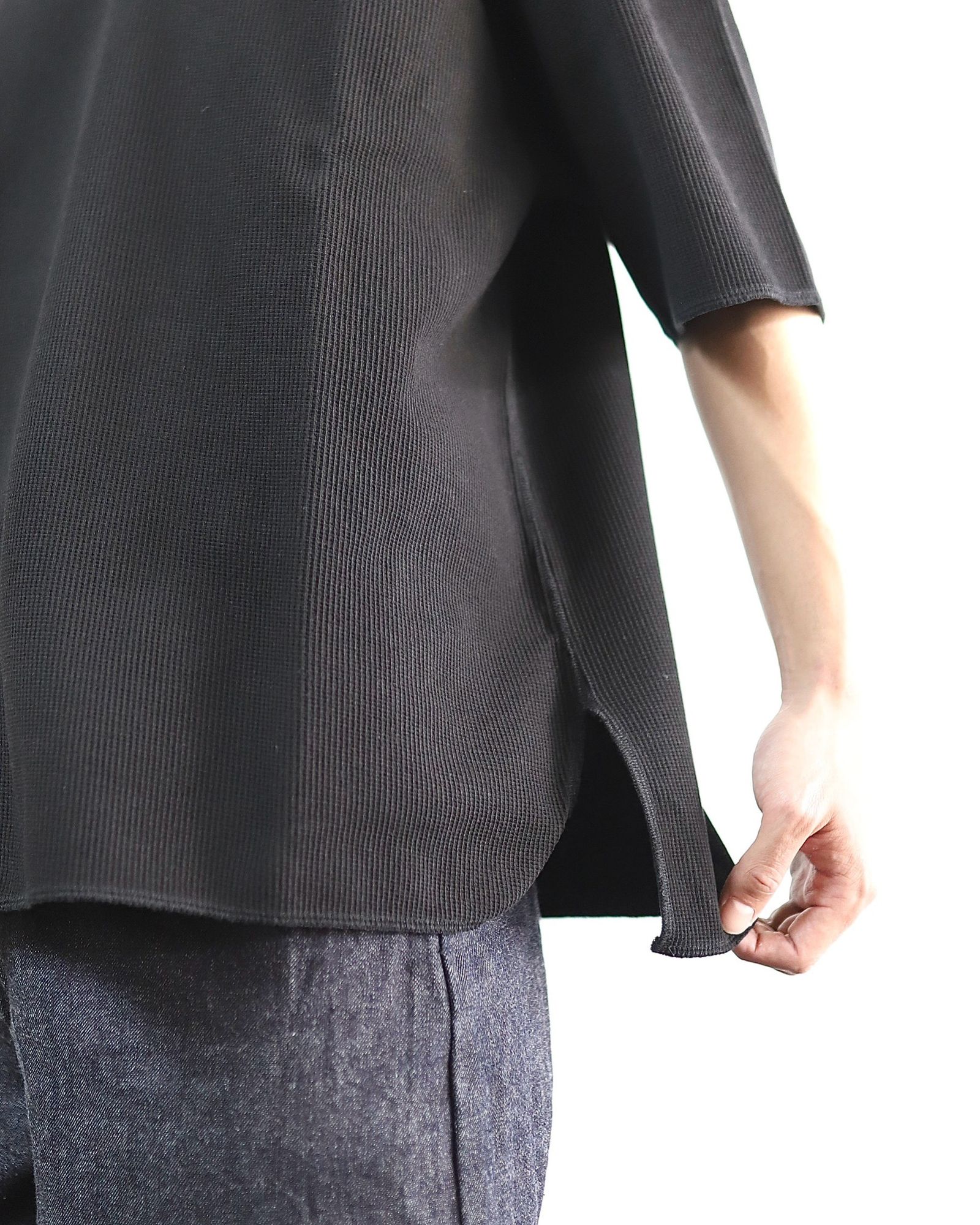 ブラームスルーツストック24SS Rough&Smooth Thermal Over-neck(BLACK) style 2024.3.21