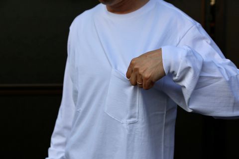 Graphpaper L/S Pocket Tee"WHITE"style.2020.8.28.