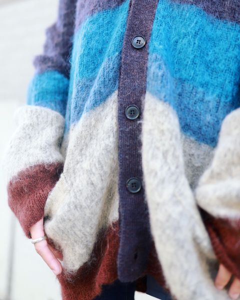 YOKE 新作MOHAIR BORDER CARDIGAN style.2023.9.3