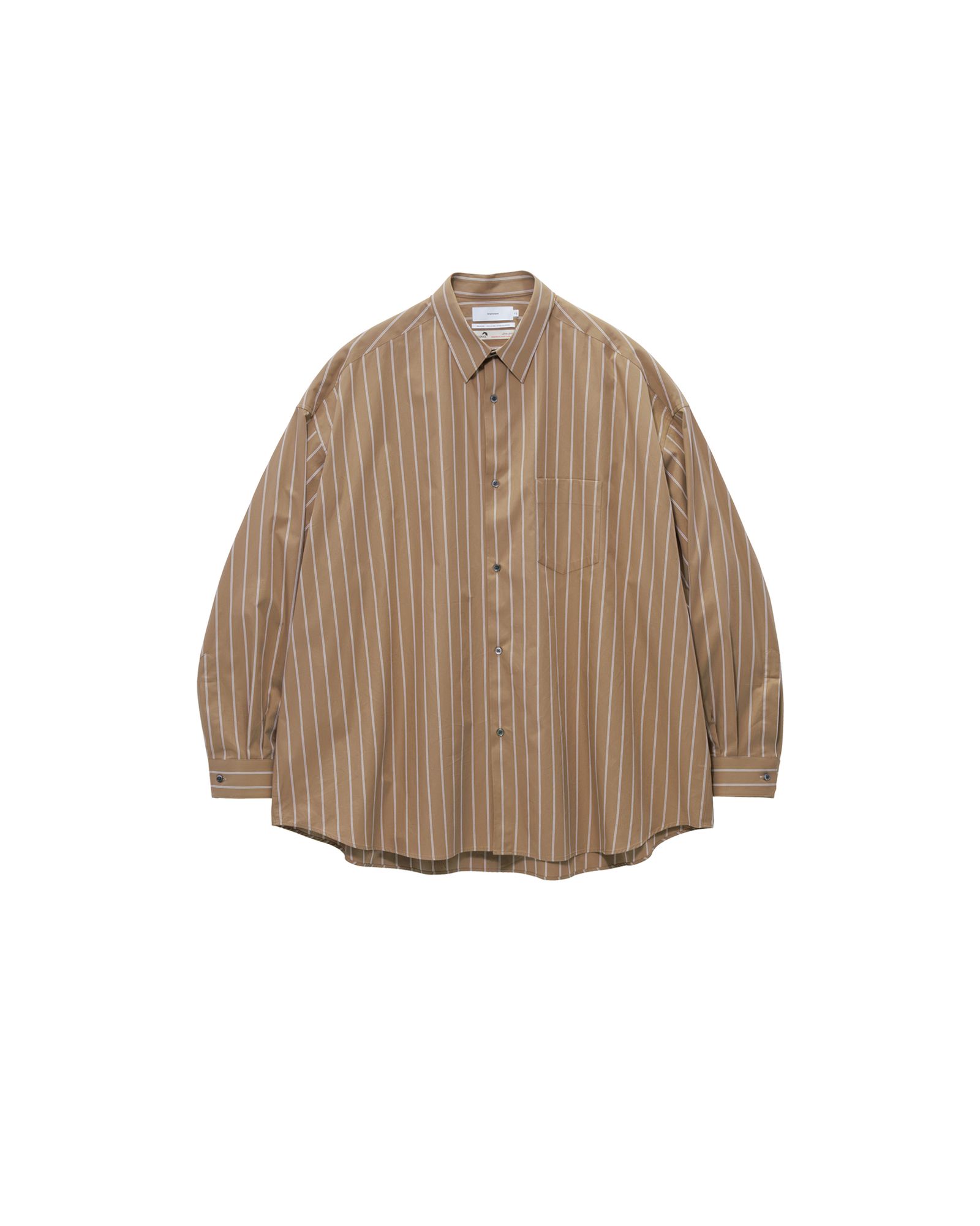 グラフペーパー SIDOGRAS Brown Stripe L/S Oversized Regular Collar Shirt(GM263-50345)BROWN☆8月8日(土)発売！