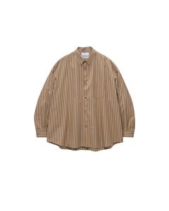 グラフペーパー SIDOGRAS Brown Stripe L/S Oversized Regular Collar Shirt(GM263-50345)BROWN☆8月8日(土)発売！