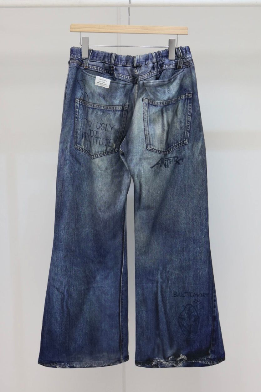 トーキングアバウト ジ アブストラクション 26SS フレアパンツ PRINT FLARE PT(26SS-PT-003)DENIM新作発売！