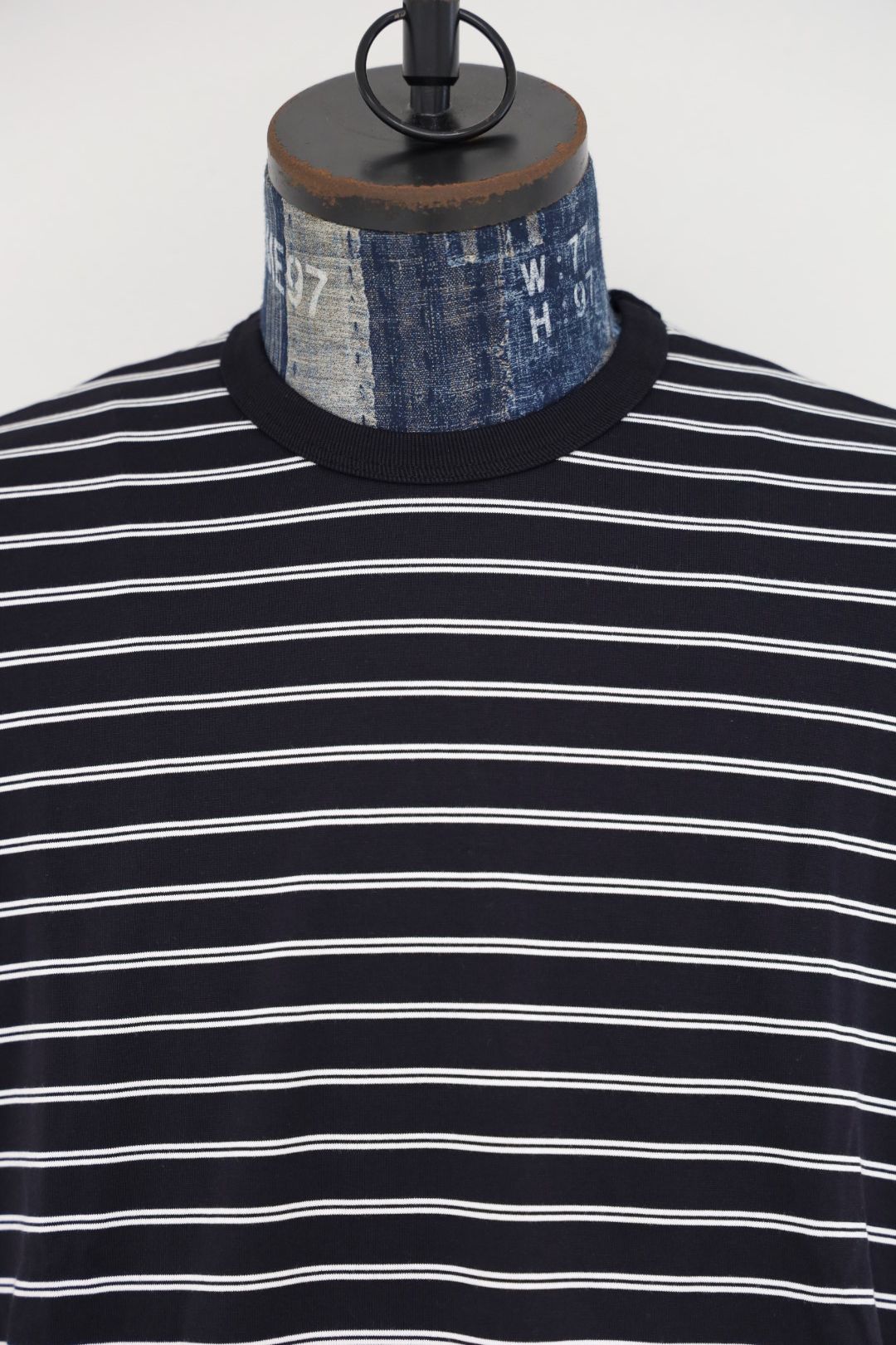 グラフペーパー26SS Tri Spun Border L/S Tee(GU261-70121B)NAVY×WHITE