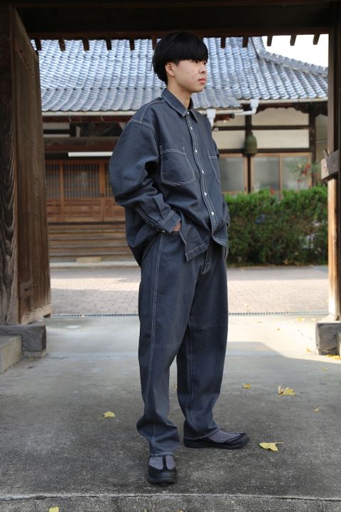 Graphpaper Denime Five Pocket Pants & Denime Regular Collar Shirt style 2020.12.14.