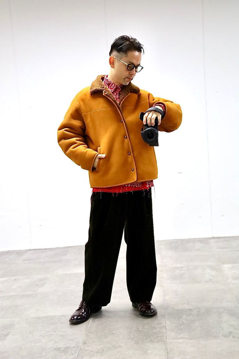 A.PRESSE 2026 STYLE1 Vintage Mouton Jacketスタイル