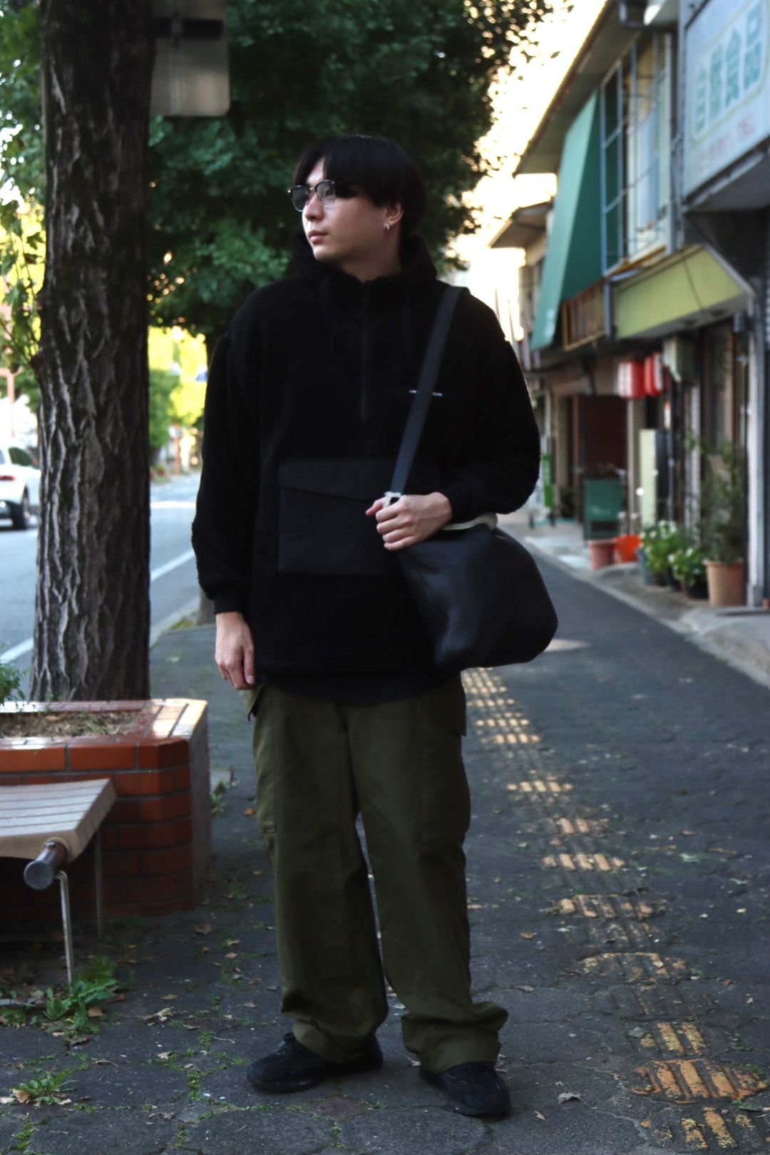 COMME des GARCONS HOMME ボアフリースハーフジップパーカー style