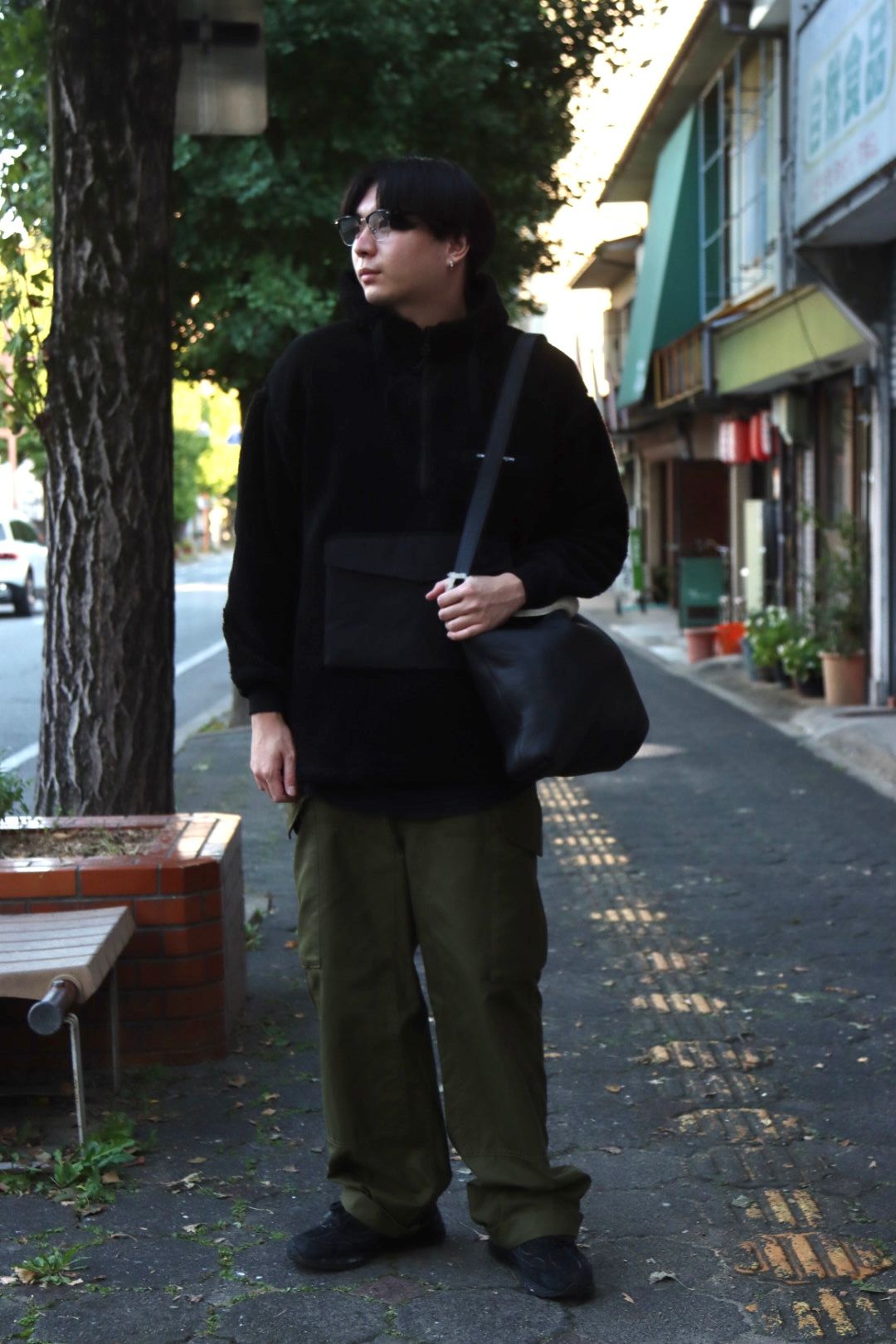 COMME des GARCONS HOMME ボアフリースハーフジップパーカー style ...