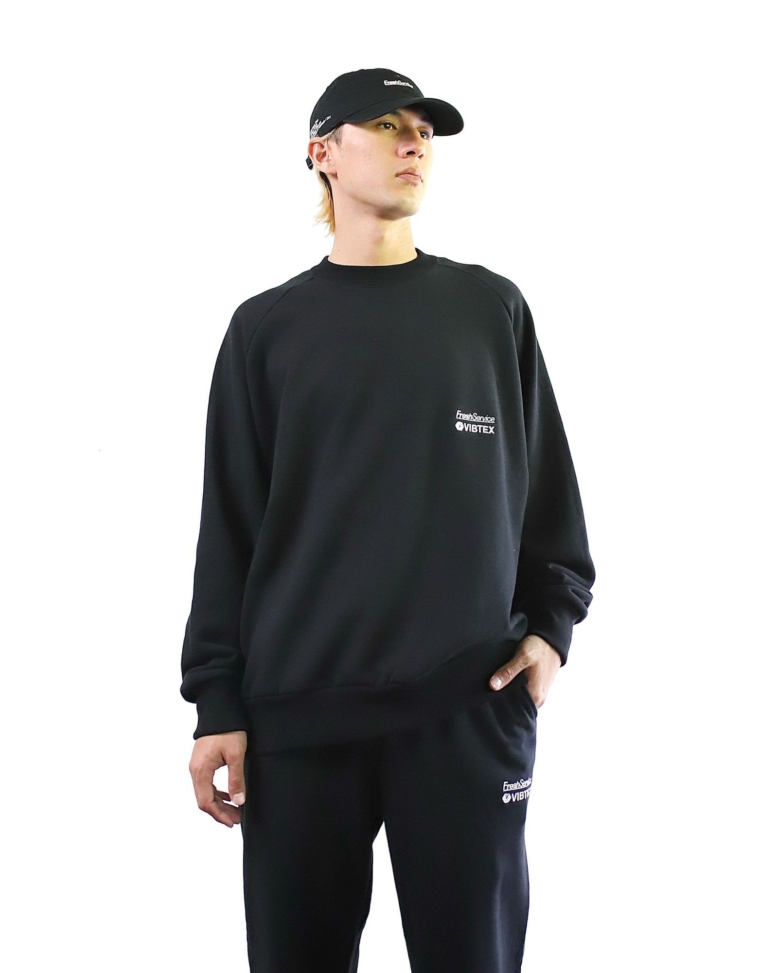 VIBTEX for FreshService 24SS SWEAT CREW NECK PULLOVER(BLACK) style ...