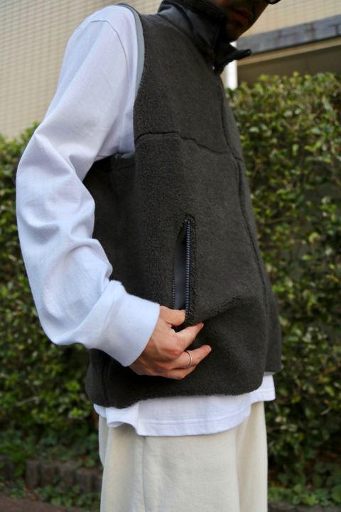 Graphpaper Wool Boa Zip-Up Vest Style.2020.10.2.