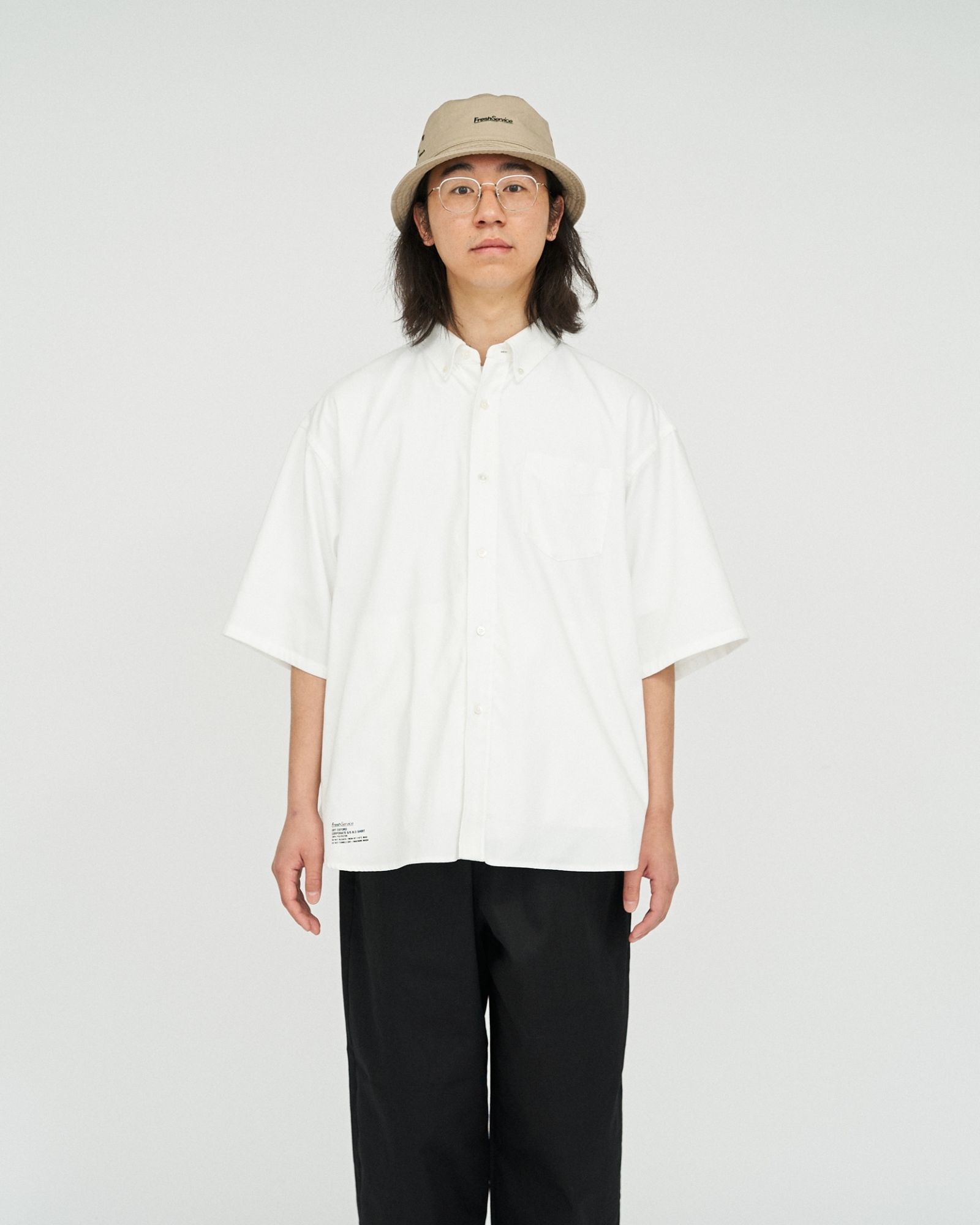 フレッシュサービス DRY OXFORD CORPORATE S/S B.D. SHIRT(FSC251-50004B)WHITE