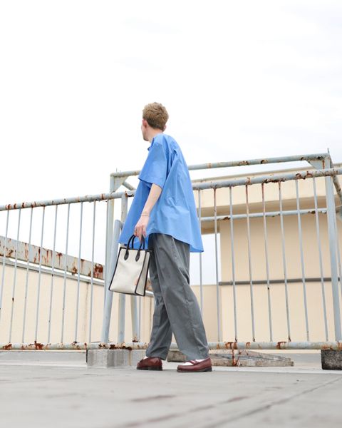 Graphpaper グラフペーパー23SS Broad S/S Oversized Band Collar Shirtスタイル