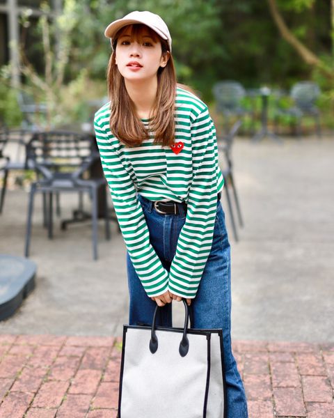 プレイ コムデギャルソン 新作Striped T-Shirt style.2023.3.19