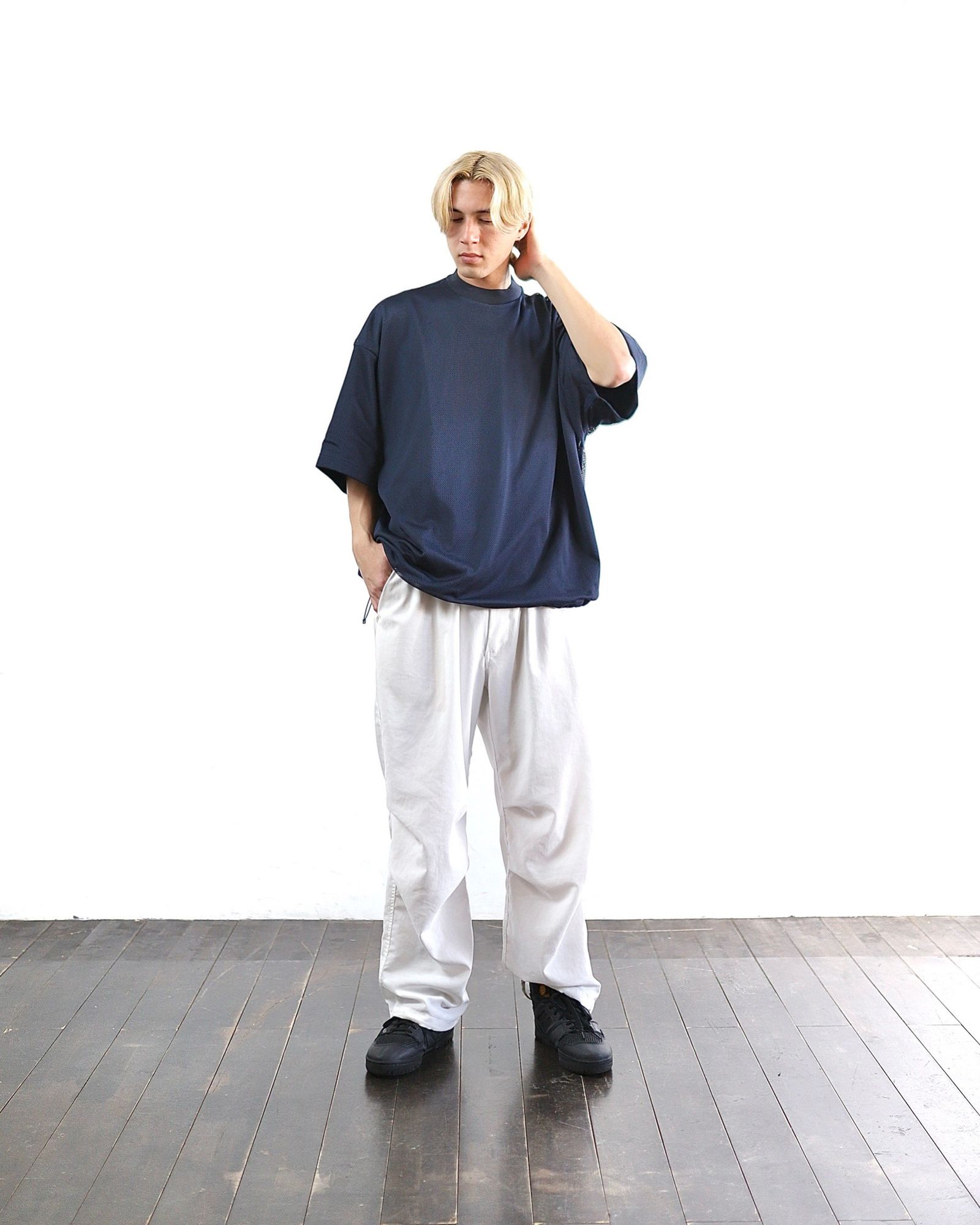 イズネス 24SS BALLOON DOUBLE LAYERED MESH SHORT SLEEVE T-SHIRT style 2024.4.13