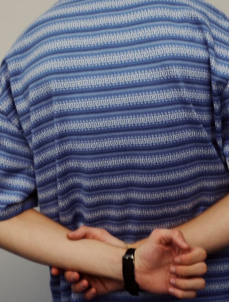 セダンオールパーパス SS25 Jacquard Striped S/S Tee(SD25S-CT08)Slate Blue☆5月3日(土)発売！