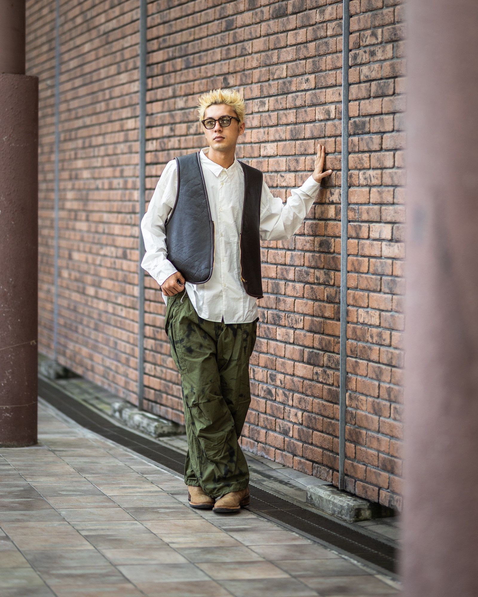 Gurank グランク ベストLamb skin best (2543)BROWN★新作発売！