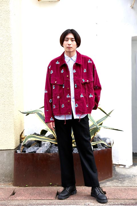 doublet VETNAM EMBROIDERY COURDUROY JACKET PINK style.2020.10.6.