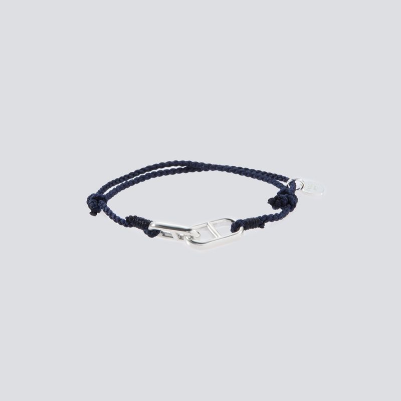XOLO JEWELRY ショロジュエリー / Anchor Link Silk Code Bracelet-Silver- (XOCB004)NAVY☆6月17日発売！