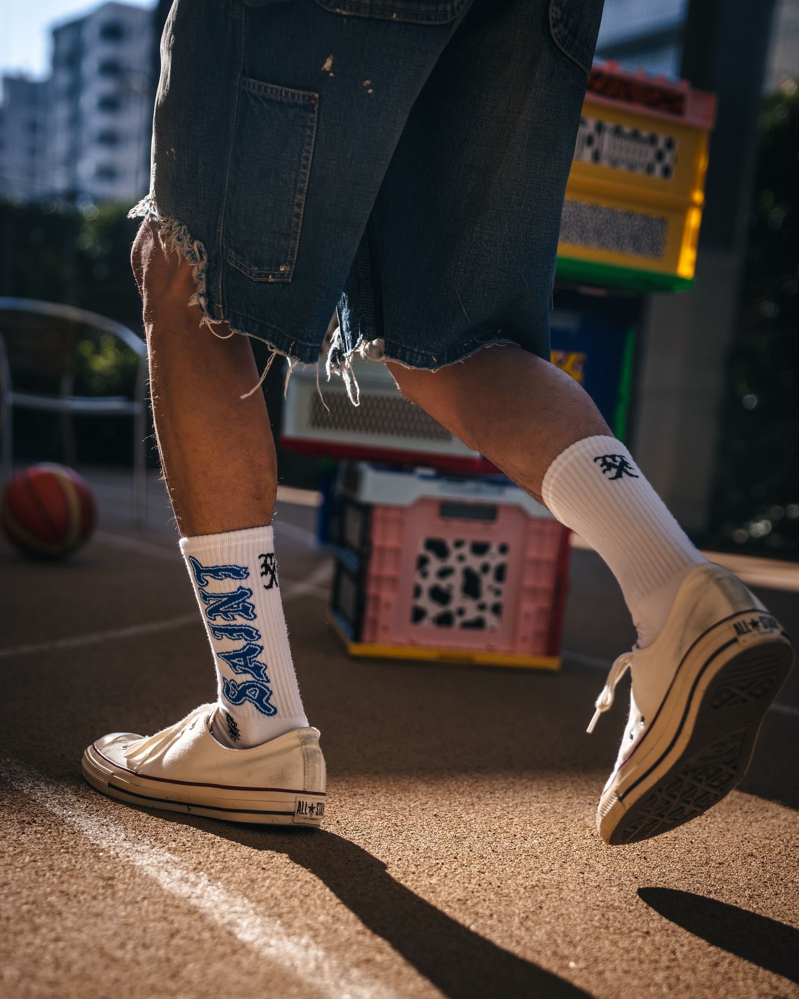 セントマイケル 26SS SAINT SOCKS(SM-MK8-0000-107)WHITE× BLUE☆4月11日(土)発売！