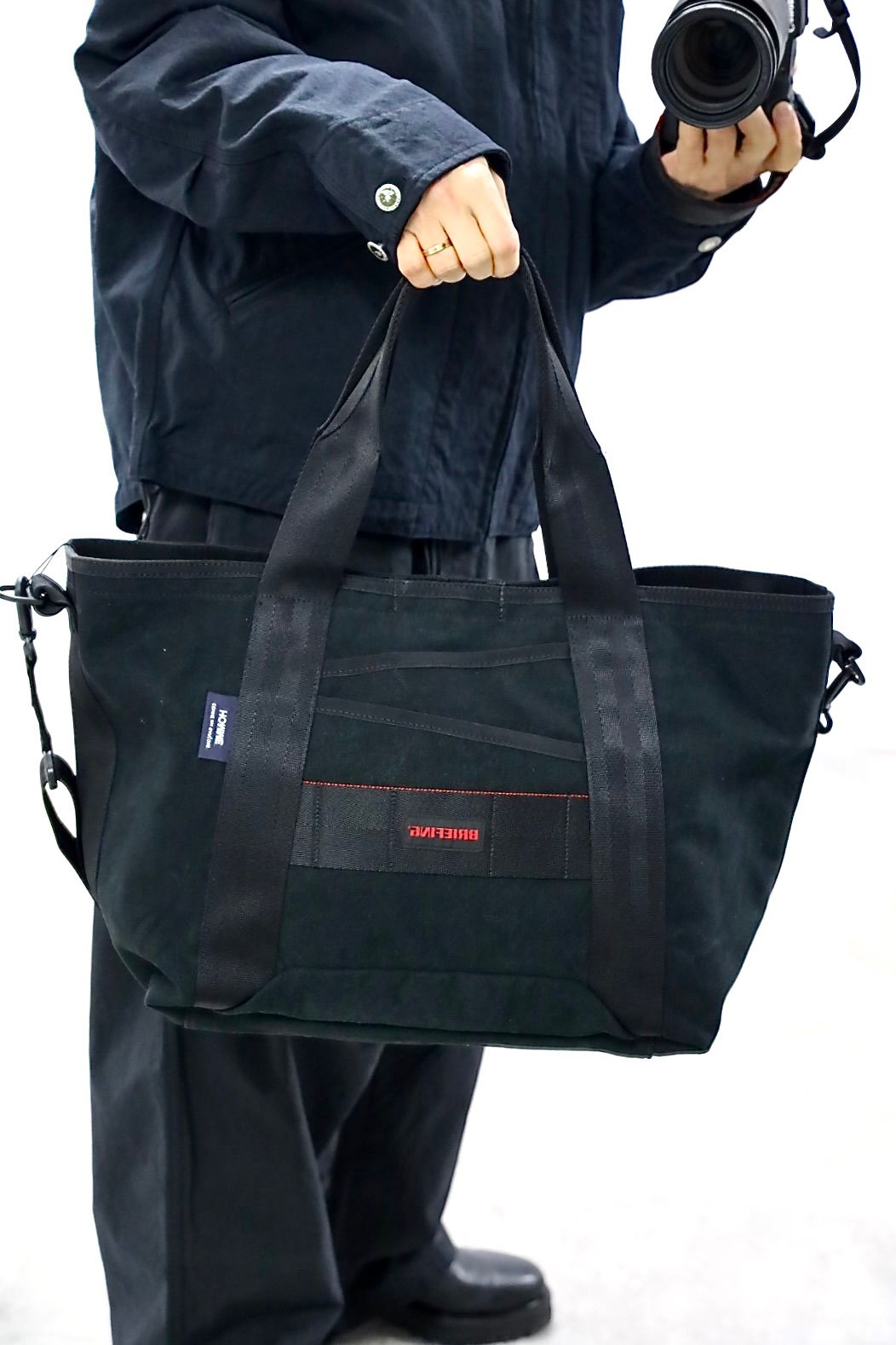 COMME des GARCONS HOMME コムデギャルソンオム26SS ナイロンオックス製品染フーデッドパーカ"BLACK"スタイル