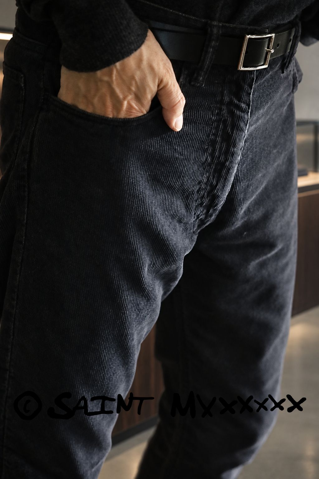 セントマイケル 26AW CORDUROY FLARE PANTS (SM-MK1-0000-069) BLACK