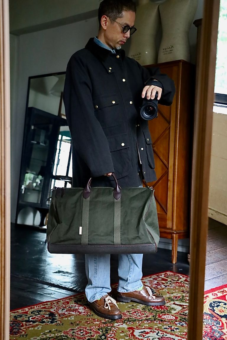 Hender Scheme boston luggage"khaki green"スタイル