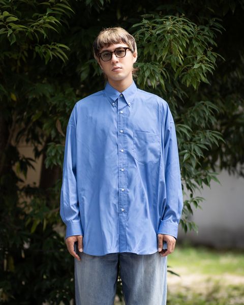 グラフペーパー Easy Care Poplin L/S Oversized B.D Shirt(GM263-50620)BLUE☆7月11日(土)発売！
