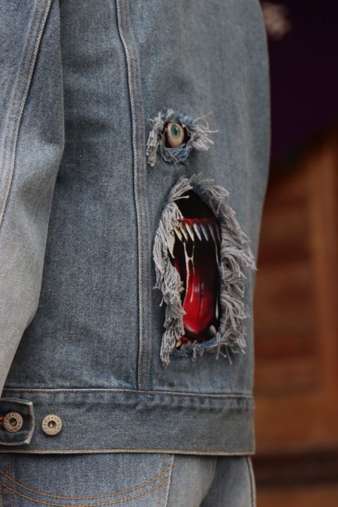 doublet RECYCLE DENIM MONSTER REPAIR JACKET(21AW11BL125) style.2021.9.20.
