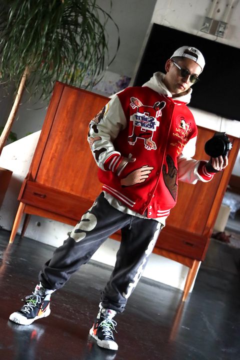 ©SAINT M×××××× ×DENIM TEARS「SAINT TEARS」STUDIUM JACKET (SM-S22-0000-058)RED.style