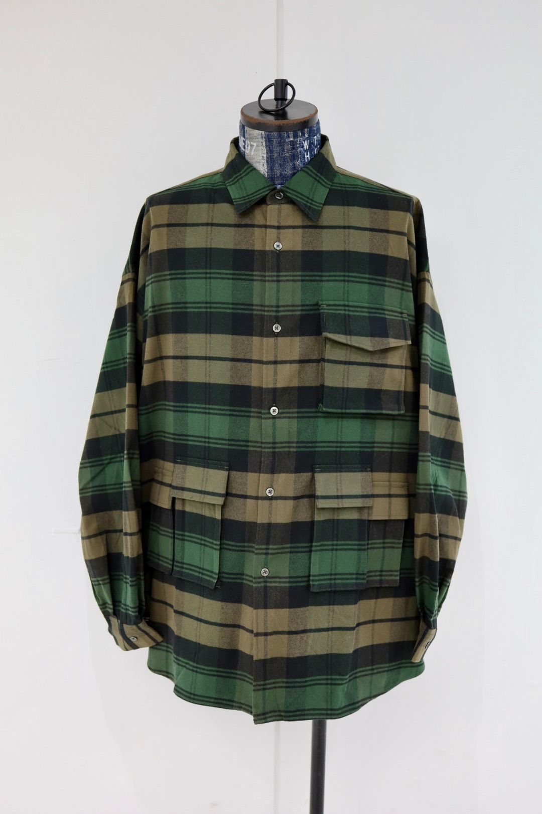 フレッシュサービス FLANNEL CHECK MULTI POCKET SHIRT(FSP254-50059)GREEN☆11月15日(土)発売！