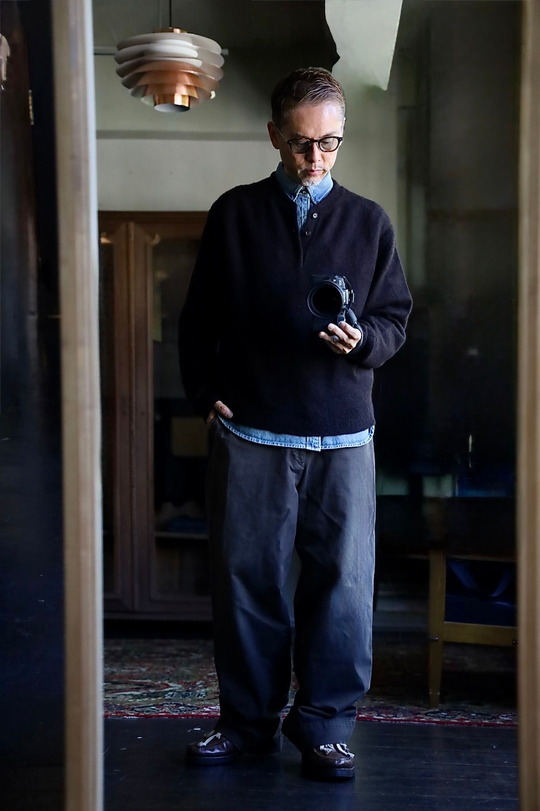 アプレッセ 2026 STYLE2 Brushed Cashmere Middle Gauge Henley Neck Sweater(26AAP-03-09)BROWN☆10月3日(土)新作発売！