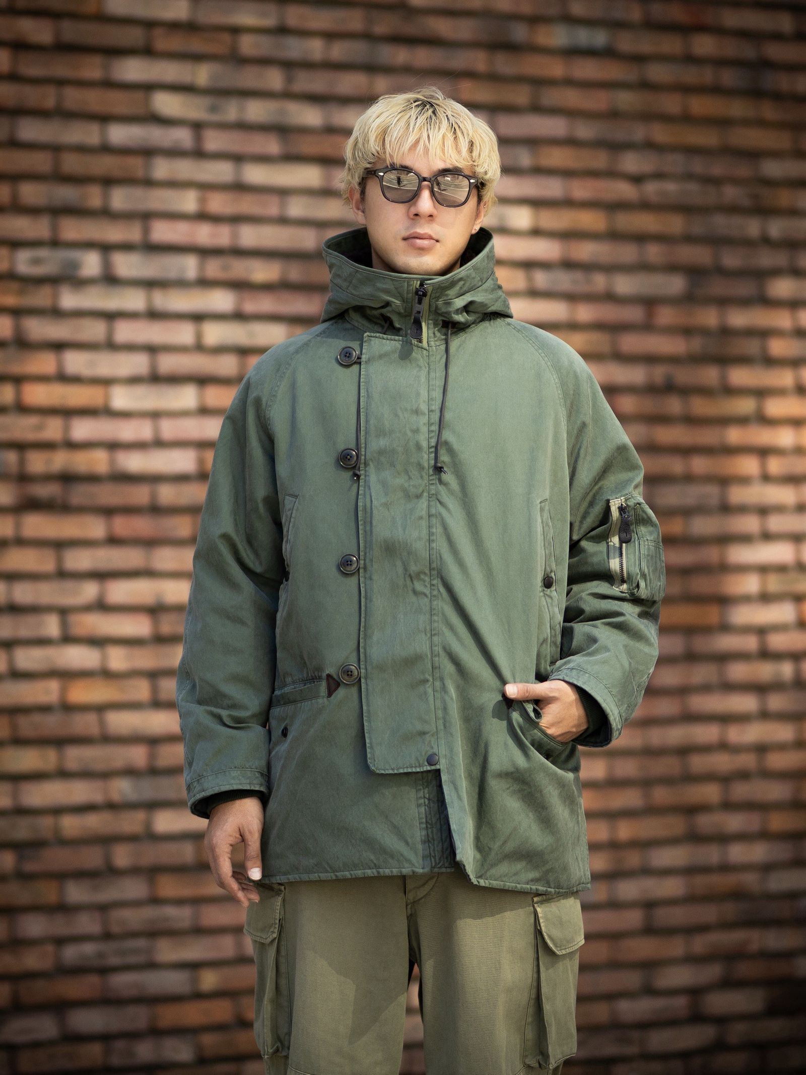 A.PRESSE Vintage Silk Custom N-3B Flight Jacket MARKスタイル！