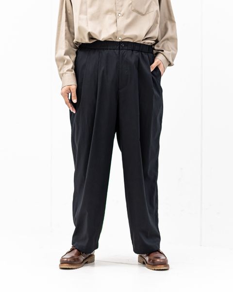 グラフペーパー26SS Silicon Poplin Two Tuck Easy Pants(GM261-40182)BLACK☆2月28日(土)発売！